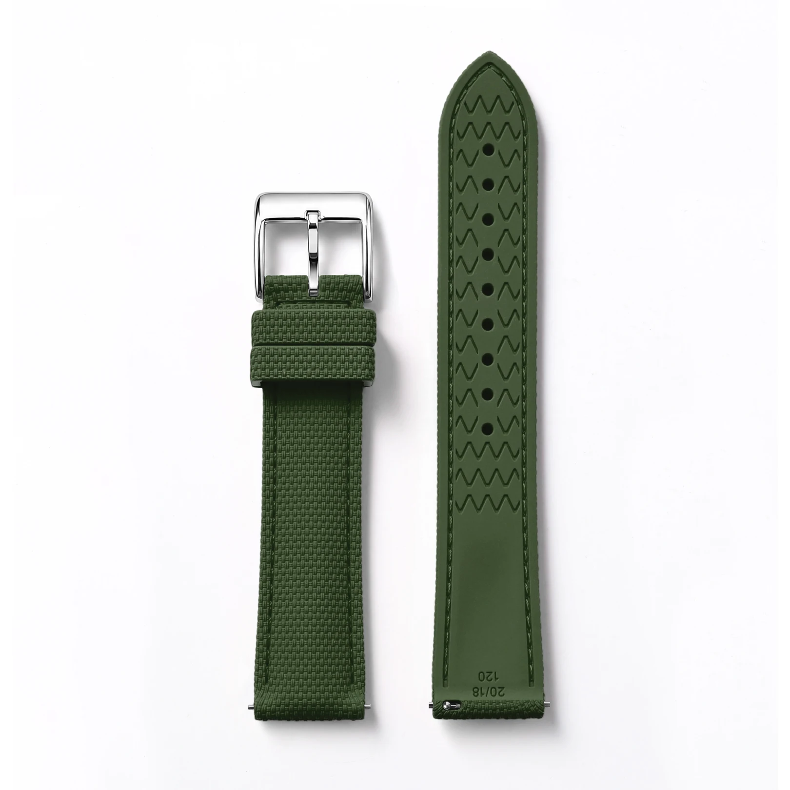 Versatile Quick Release FKM Fluoro Rubber Diving Watch Strap