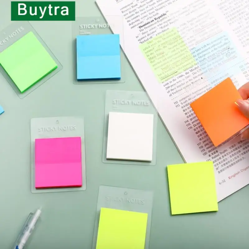 

50Sheets/Set Transparent Sticky Notes Waterproof Colorful Clear Memo Pad Self Adhesive Memo Message Reminder Office School