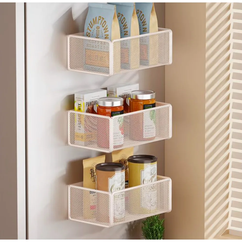Refrigerator Shelf Side Storages Magnetic Side Hanging Baskets Household Summary Holder Vegetable Fruit Debris Storage Baskets