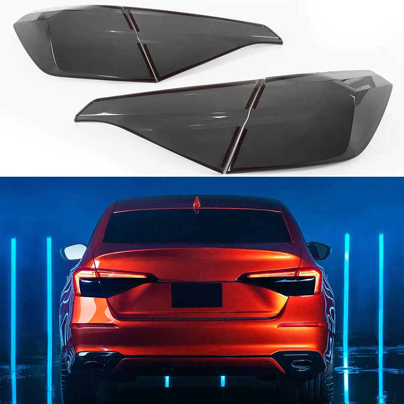 Rhyming 4PCS Car Tail Light Cover Smoked Black Lens Rear Lamp Trim ABS Car Accessories Fit For Honda Civic 11th Gen 2021 2022 6 Rhyming 4PCS Car Tail Light Cover Smoked Black Lens Rear Lamp Trim ABS Car Accessories Fit For Honda Civic 11th Gen 2021 2022 6