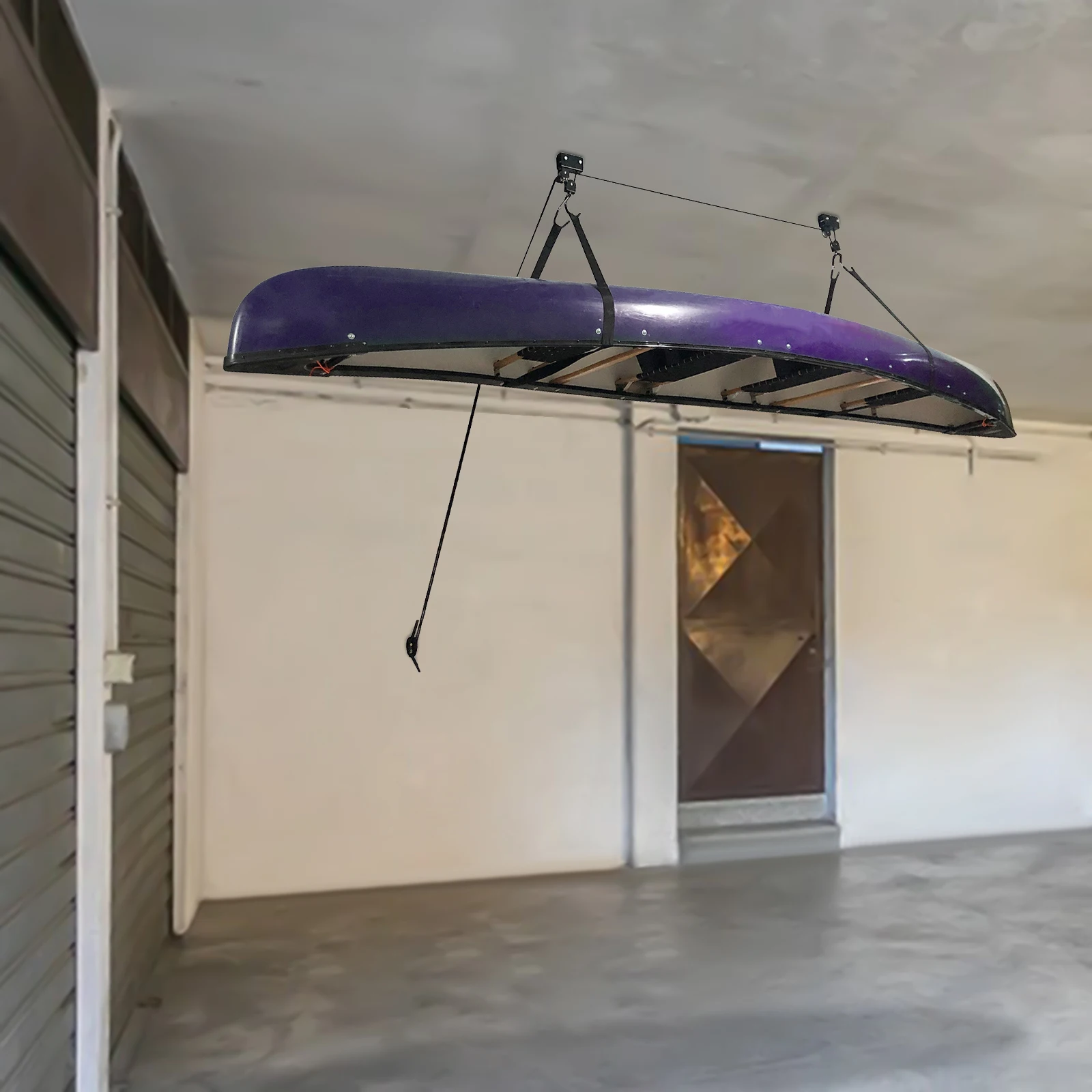 Kajak-Hebezeug, Garage, Deckenaufbewahrung, Hebezeug, Aufhänger, Organisation, Overhead-Fahrrad für Paddleboard – Detail 12