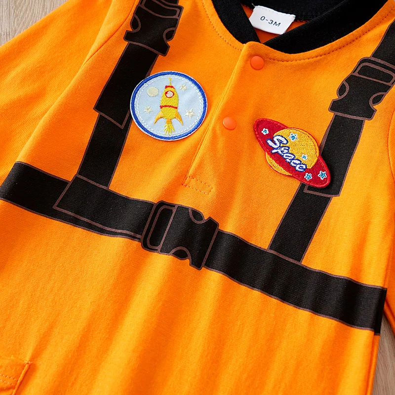 0-18 months jumpsuit cotton going out Spring and Autumn Baby Jumpsuit Boys Girls Orange Astronaut Clothing baby jumpsuit,cotton jumpsuit,baby clothing