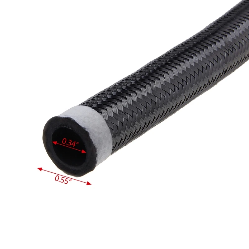

39'' Nylon Steel Braided Hose AN4 AN6 AN8 AN10 Pipe for Car Motorcycle Dirt Bike