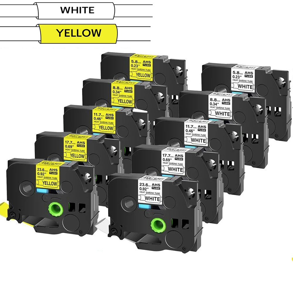Cinta de tubo termorretráctil Cruxer Compatible con Brother HSE-231 HSE- cinta 6/9/12/18/24mm cinta para Brother p-touch Maker