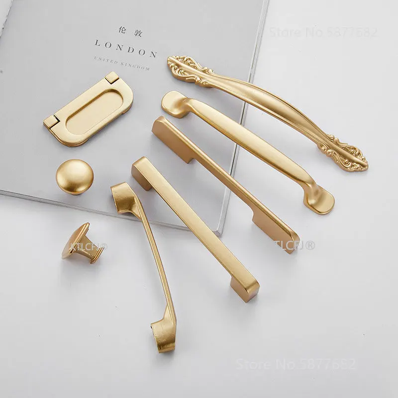 Kitchen Cupboard Knob Square U Type Gold Cabinet Drawer Pull Closet Door Hardware European Fashion Aluminum House Handle furniture handles kitchen door handles ball lever knob