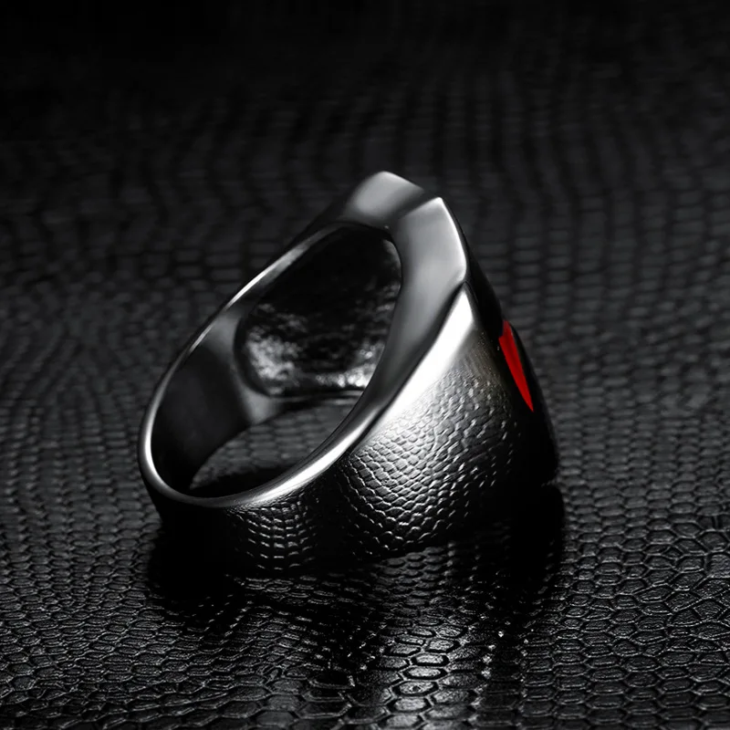 Megin D Stainless Steel Titanium Red Cross Crusaders Shiled Vintage Hip Hop Rings for Men Women Couple Friends Gift Jewelry Bagu