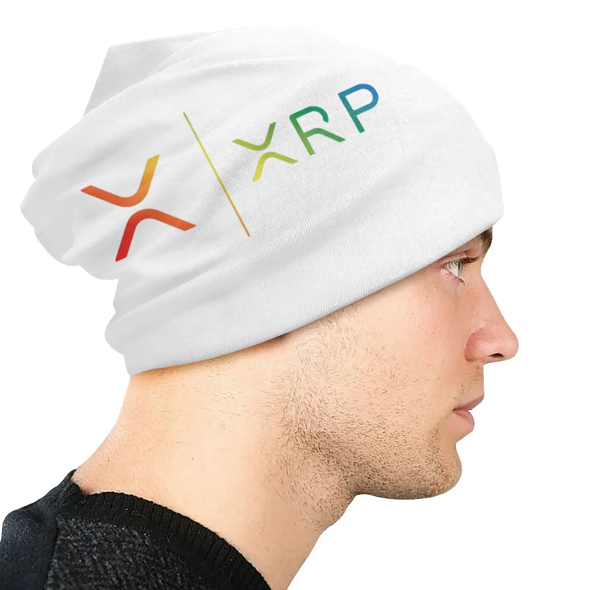 사용자 정의 리플 XRP 레인보우 리플 로고 보닛 Femme 스트리트 니트 모자 여성용 남성용 따뜻한 겨울 Bitcoin Crypto  Beanies Caps-Freehip.co.kr