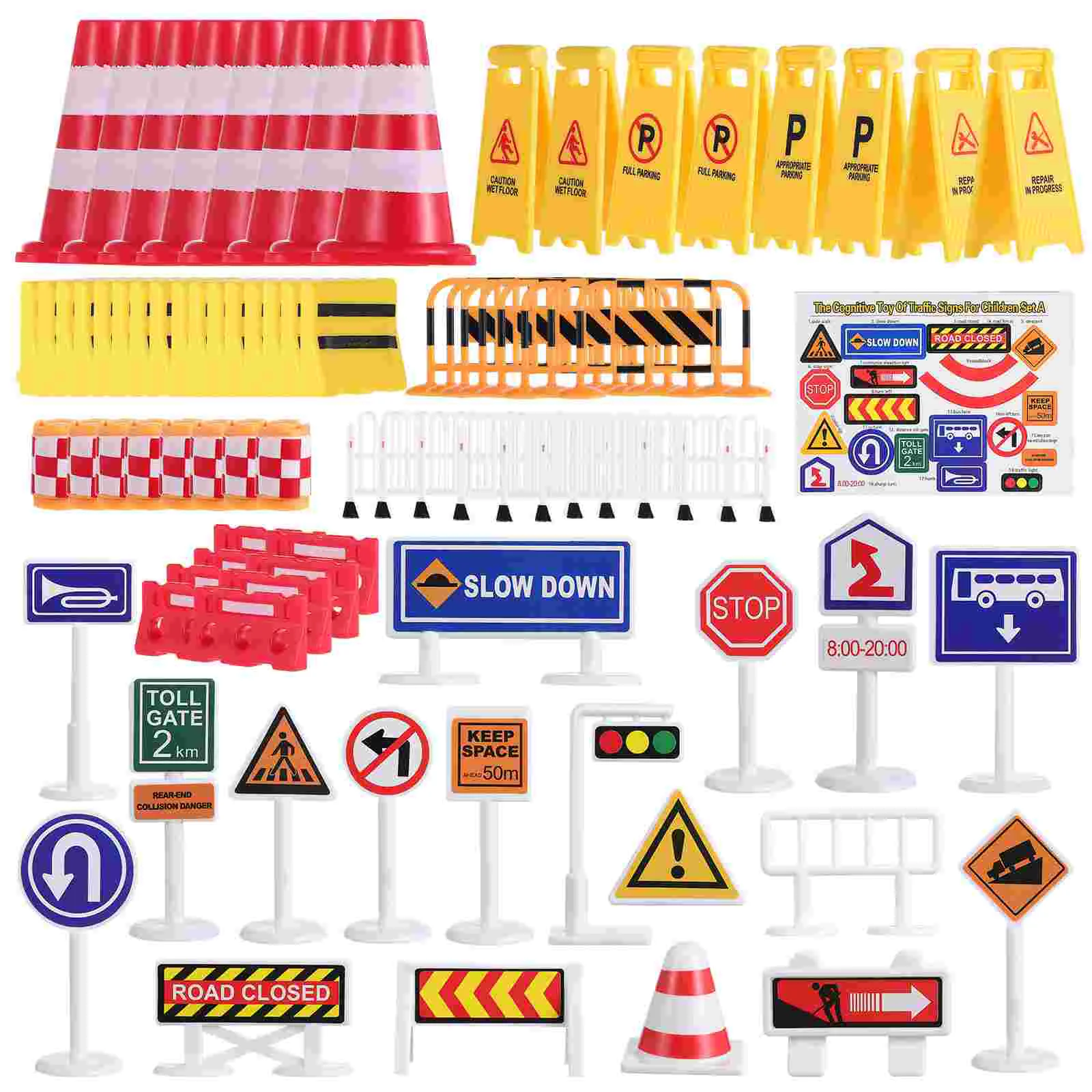 Barricade Sign Toys Road Signs Prop Playset Traffic Light Puzzle Truck Street Plastic Models Child Kids Electric Vehicles