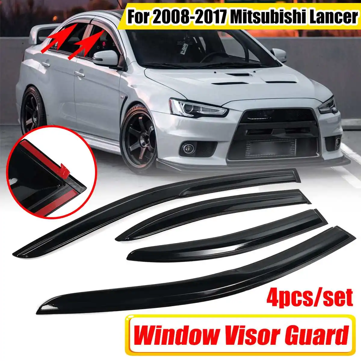 

4 шт., защитный козырек для бокового стекла автомобиля Mitsubishi Lancer 2008-2017