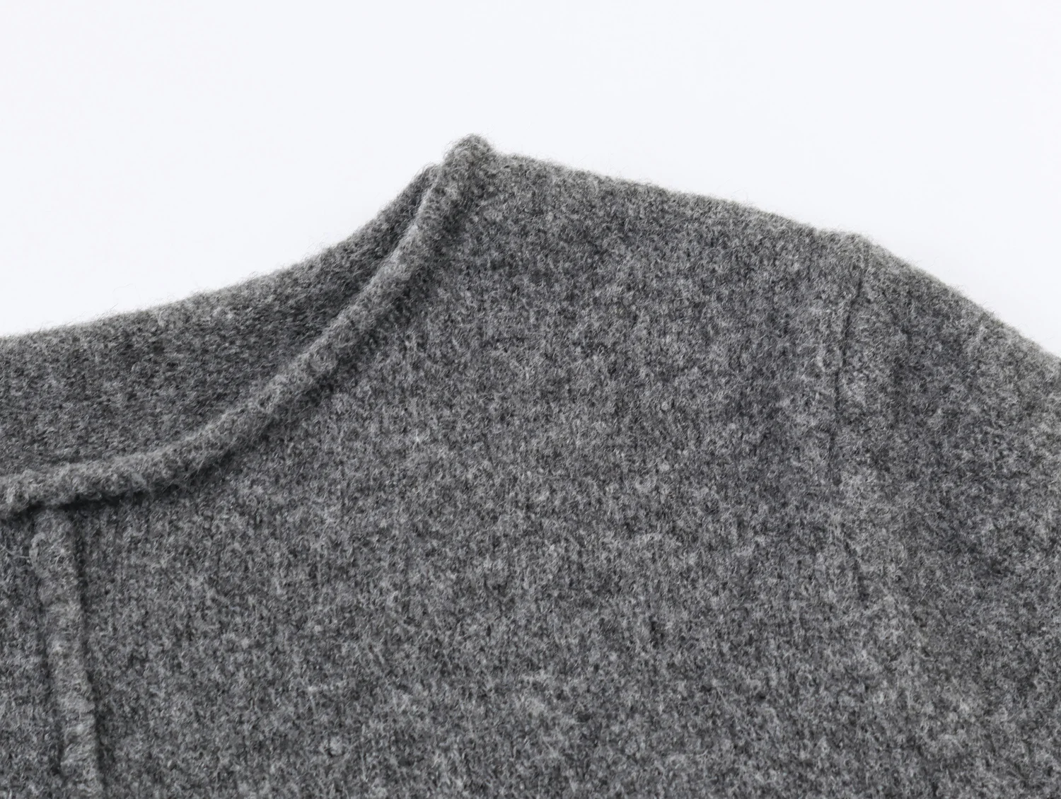 HH Damen Winter Mode Stehkragen Casual Einreihiger Mantel mit Seitenknöpfen Tailliert Schulterpolster Business Langer Überziehmantel – Detail 5