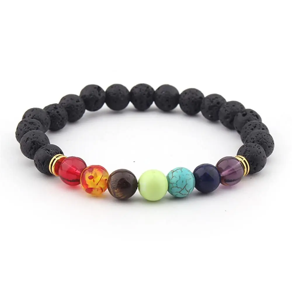 Yazilind Bracciale Elastico Con Perline Di Legno 8 Mm E Simbolo OM | Braccialetto Yoga E Meditazione, Regalo Spirituale Unisex