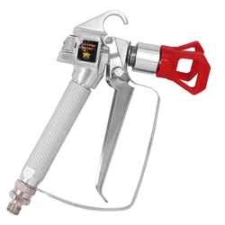 High-Performance Airless Paint Spray Gun with Tip & Nozzle Guard (Red)