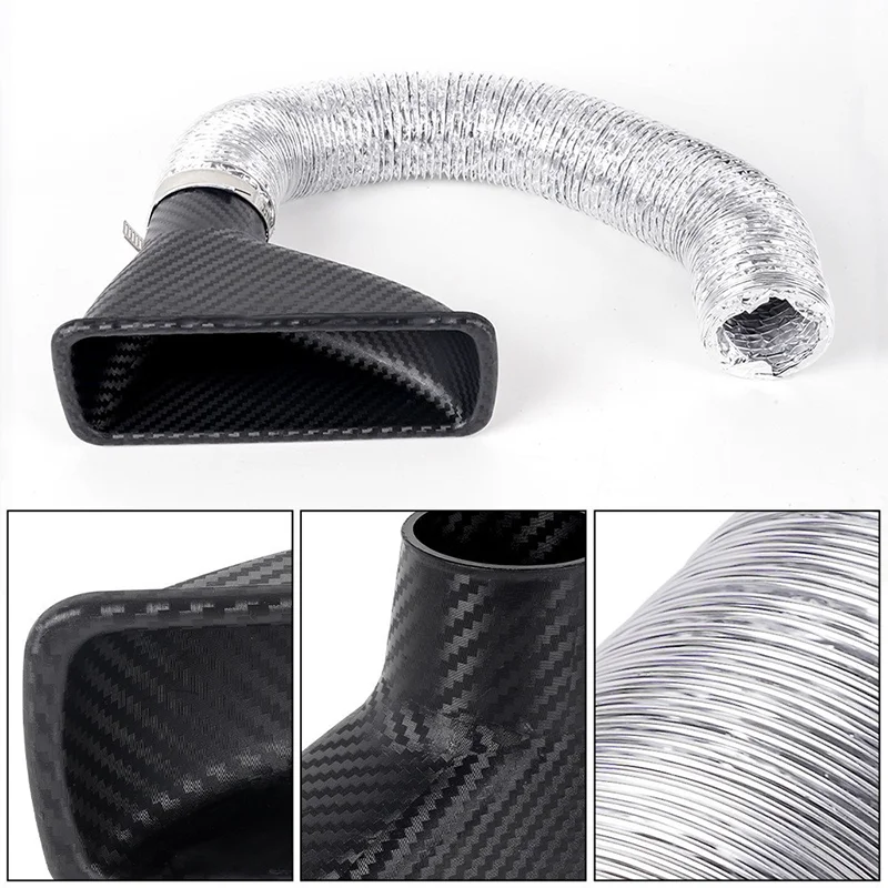 2 Imbuti Per Paraurti Auto - Condotti Aspirazione Aria - Nero ABS - Foto 8