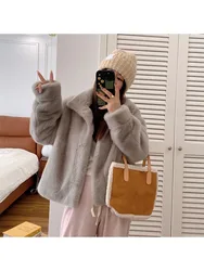 Women's Coat  Fur Integrated Stand Collar Short Mink Velvet Eco-friendly Fur Women's Winter Fur Coat Jackets for Women