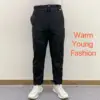 2024 Middle-aged Elderly Wool Pants Winter Spring Anti-cold Warm Pure Sheepskin Pants Fashion Casual Men Long Trousers Dad Gifts 3