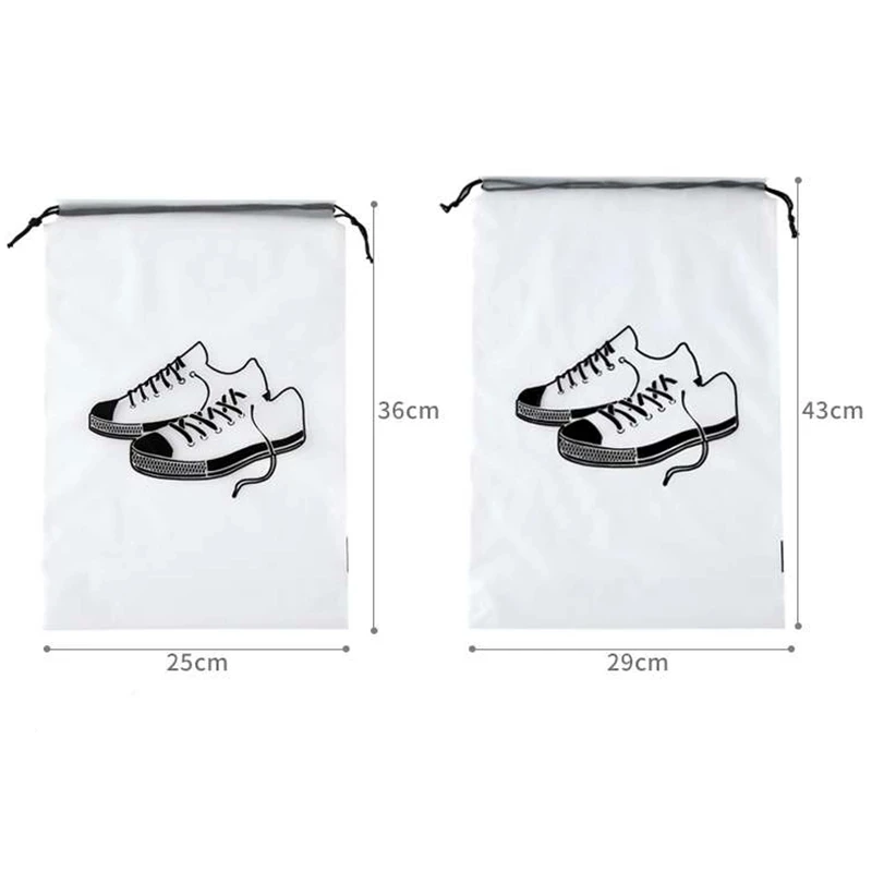 5/1PCS Drawstring Dag Storage Tote Plastic Bags For Store Reusable Transparent Waterproof Shoe Organizers Outdoors For Traveling 6