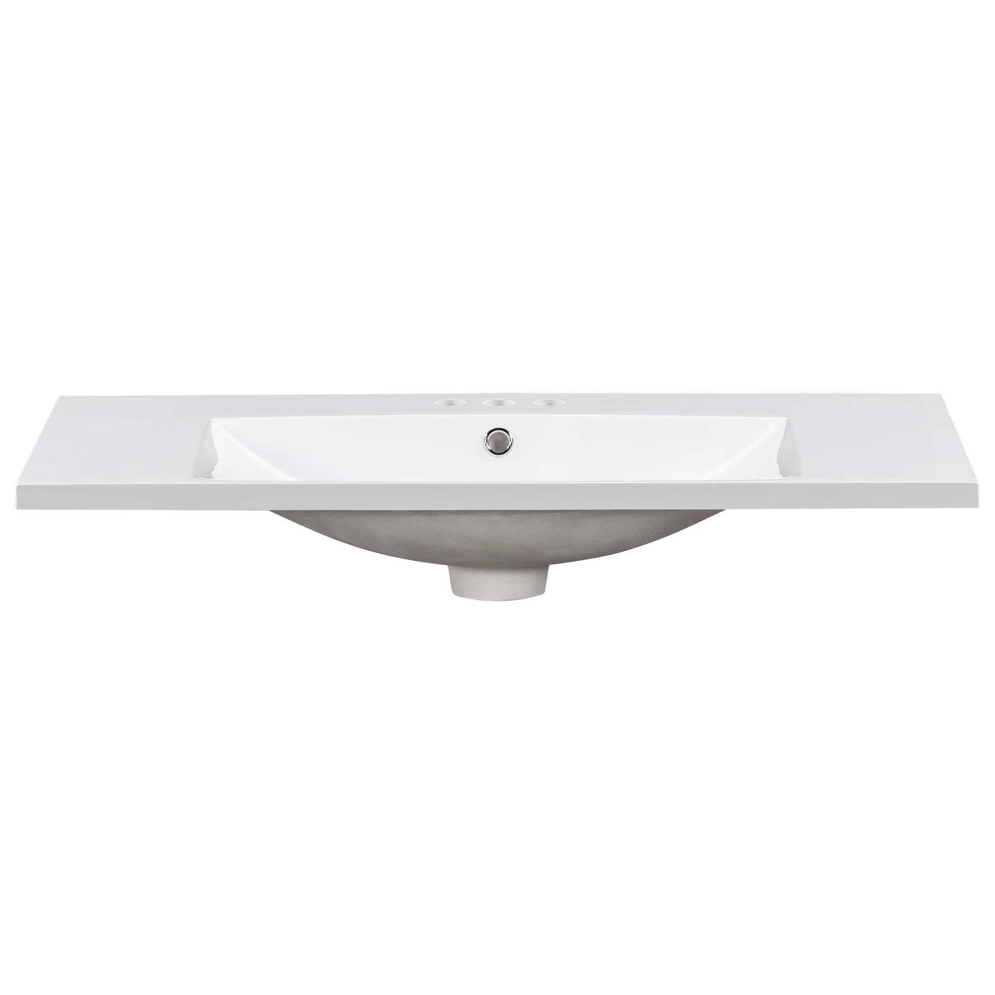 Durable 36" Resin Bathroom Basin Sink Vanity Top Only with 3 Faucet Holes and Easy to Clean