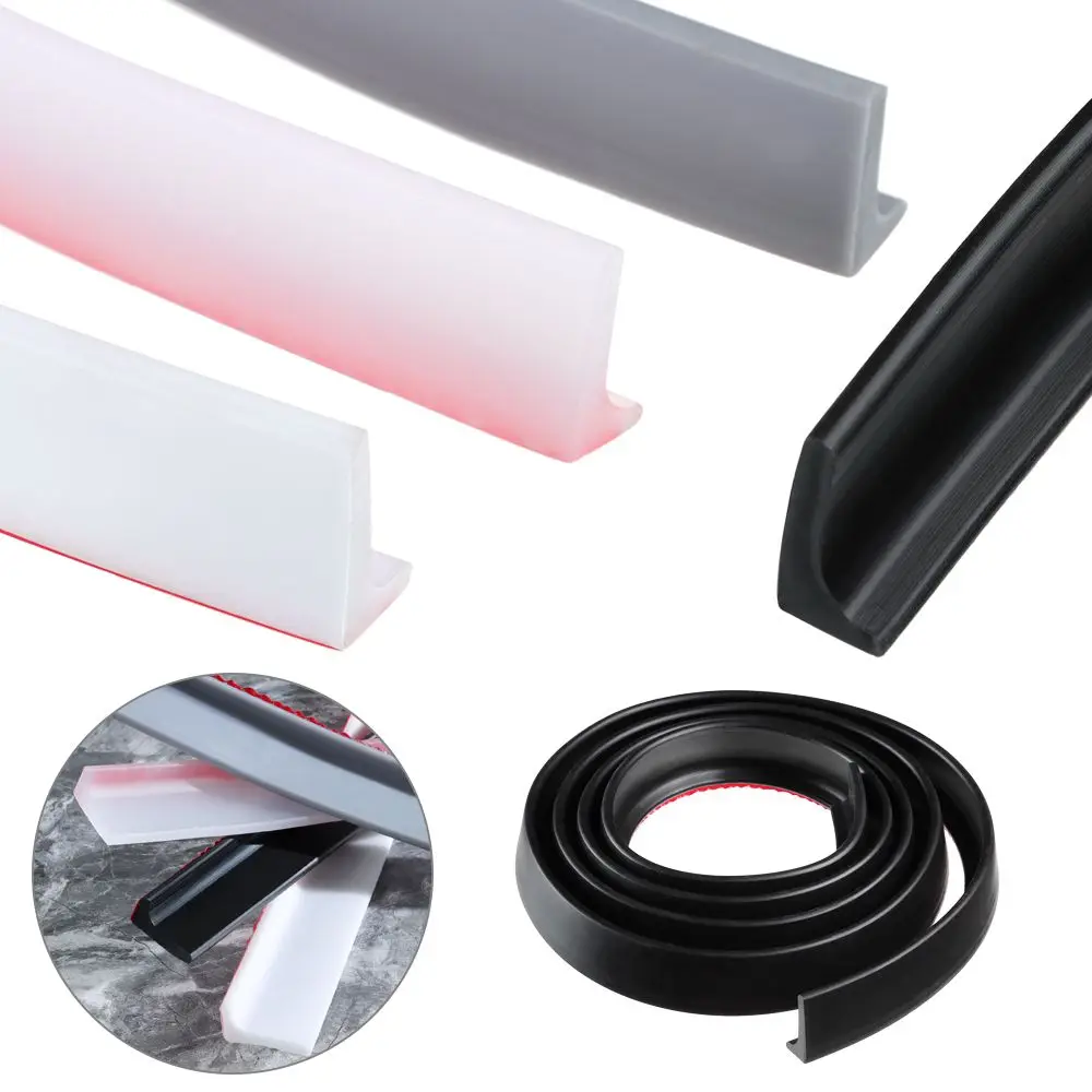 Bathroom Water Stopper Self-Adhesive Silicone Bathroom Water Stopper Water Retaining Strip Bendable Bathroom Door Washing Machine Shower Dam Barrier