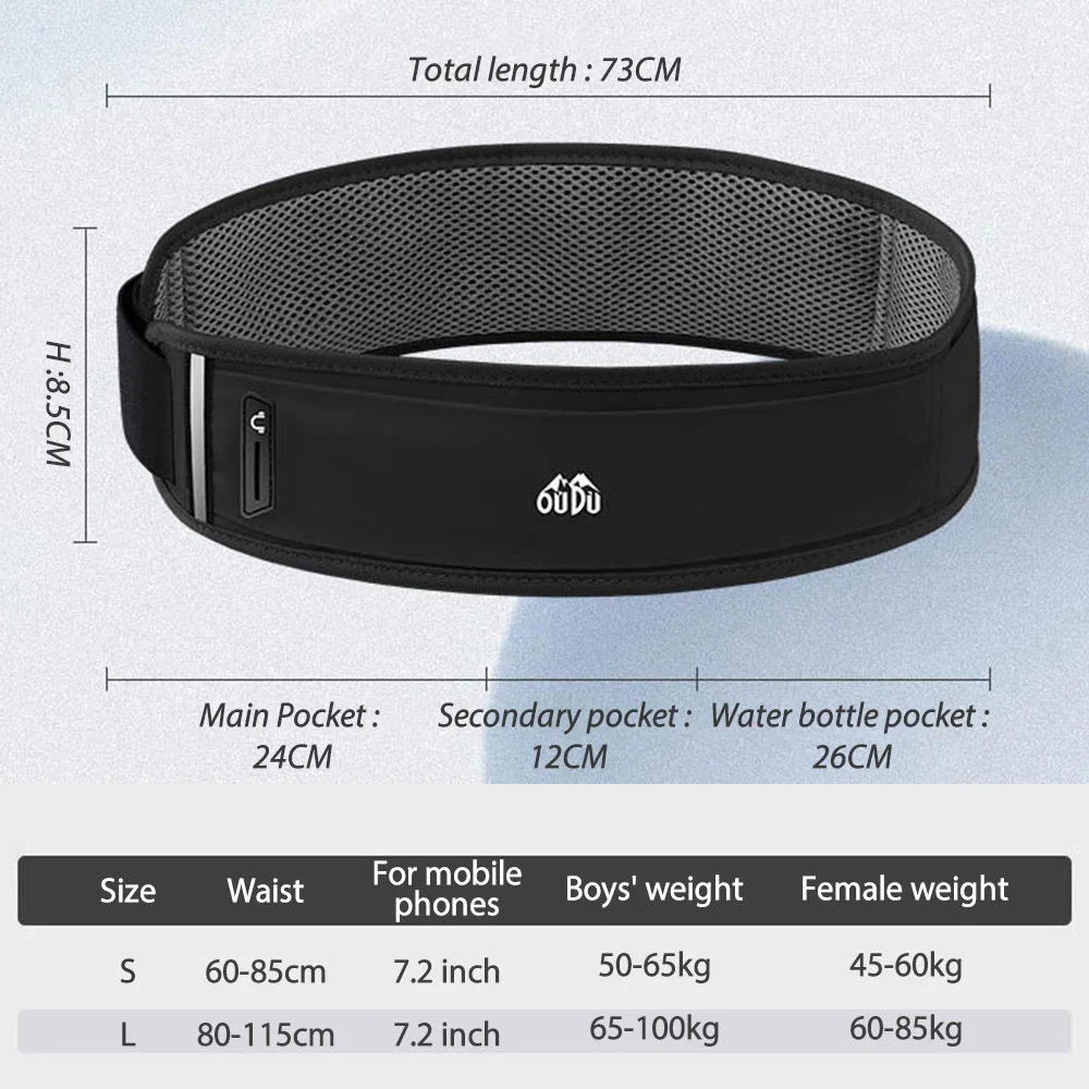 Running waist bag NEWBOLER Running Waist Bag Men Women Invisible Trail Running Belt Hydration Waist Pack Phone Holder Gym Fitness Marathon