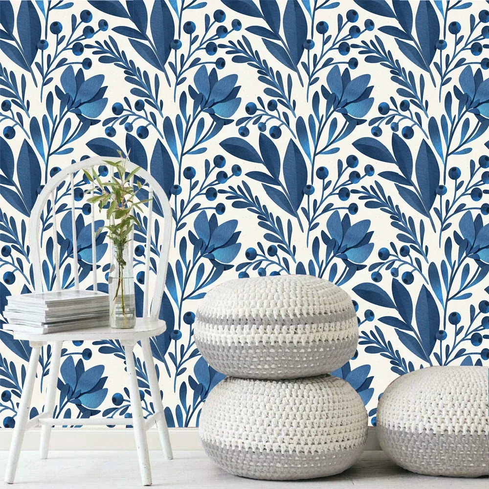 Papel de Parede Personalizado para Decoração 3d Mural Flor Americana Folhas de Aquarela Papéis de Parede