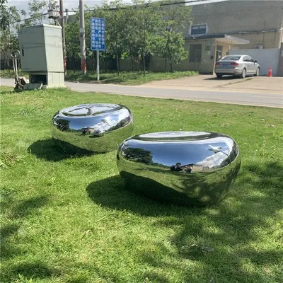 Stainless Steel Mirror Stone Table and Chairs Sculpture, Garden Park, Square Shop, Shopping Mall, Hotel, Art Ornaments 2