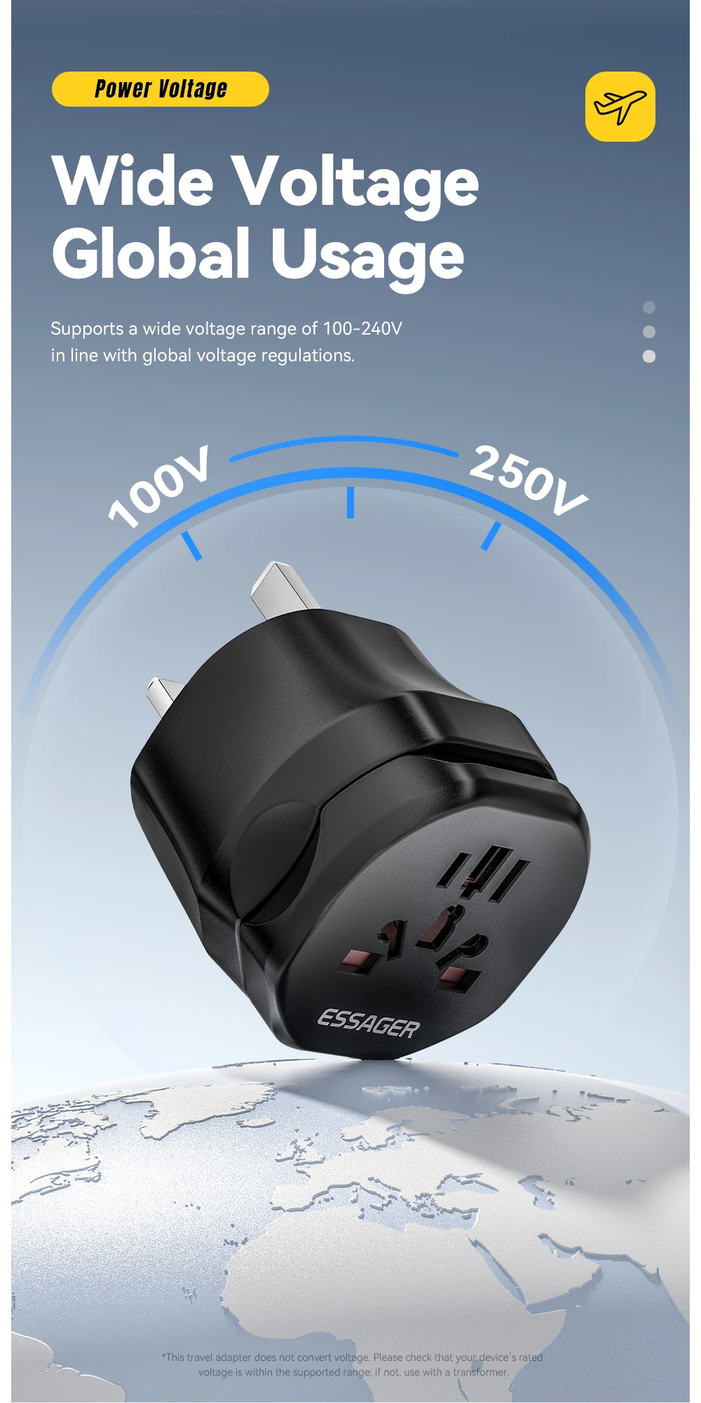 Travel Power Adapter UK US Male To EU UK US AU Female Plug Global Universal Conv