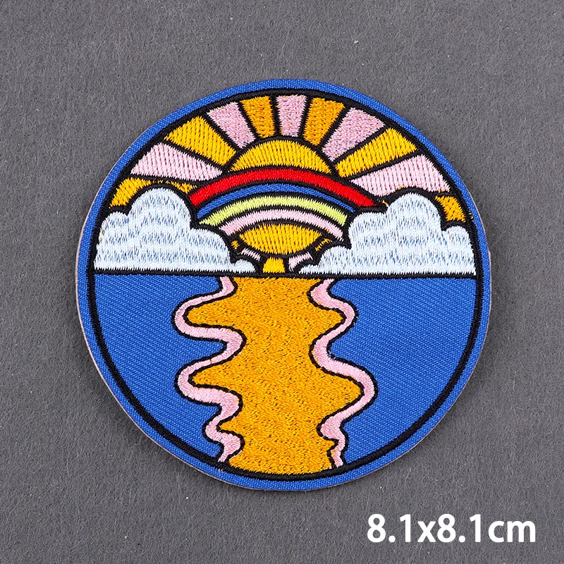 16Pcs Groovy Retro Hippie Iron on Patches Sew on Embroidered