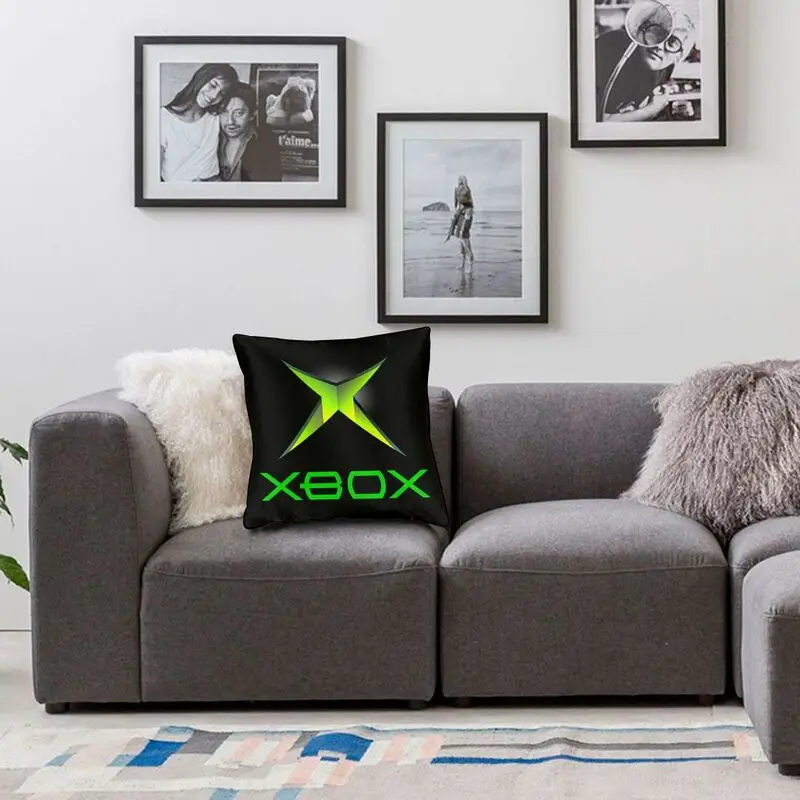 4er Set Gamer-Kissenbezüge – Mit Controller-Motiven, 40,6x40,6 Cm, Aus Weichem Kunstleder, Für Couch & Auto