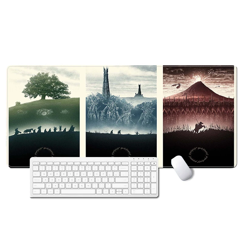 

L-Lord of the Rings Mouse Pad Gamer Cabinet Pc Keyboard Non-slip Desk Mat Xxl Computer Deskpad Gaming Accessories Mousepad Speed