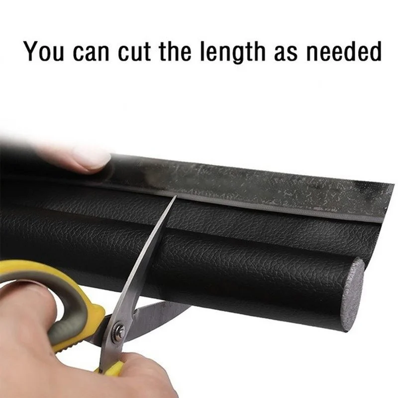 DIY Single Side Door Seam Draft Stopper Adjustable Wear-resistant Leather Door Seal Strip Household