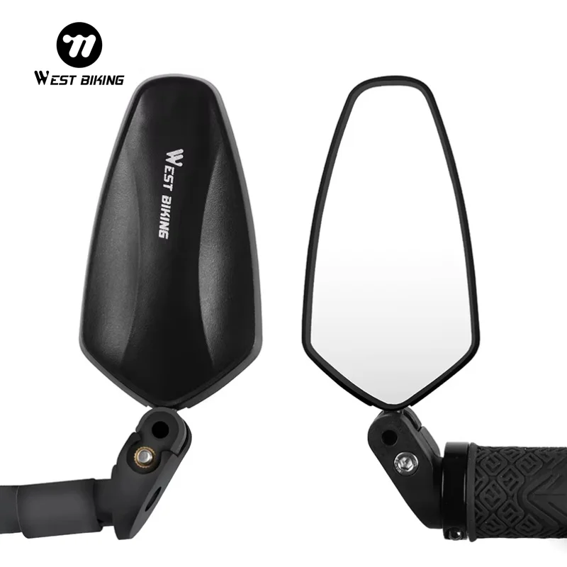 WEST BIKING 1 PC Sicherheit Fahrrad Rückspiegel Weitwinkel MTB Lenker Spiegel 360 ° Fahrradzubehör mit verstellbarer Linse