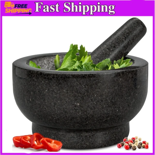 Mortar and Pestle Set - Unpolished Heavy Granite for Kitchen Spices, Herbs,  Pesto Grinder - AliExpress