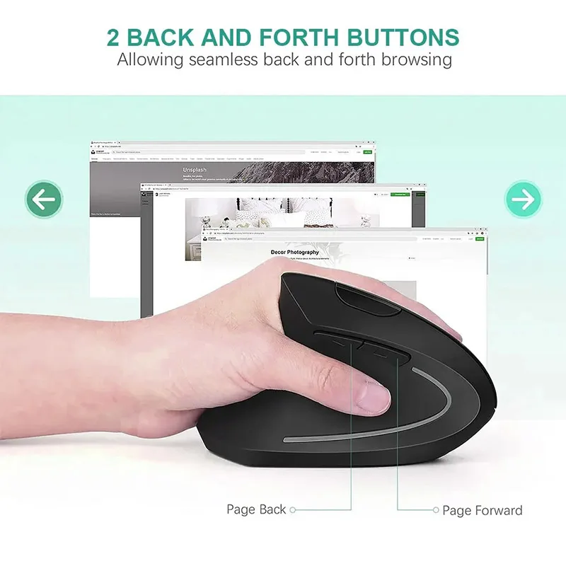 Vertical Mouse Ergonomic 2.4GHz Wireless Optical Mice 3 Adjustable DPI 800/1200/1600 6 Buttons for Laptop PC Computer Desktop wireless mouse optical mouse