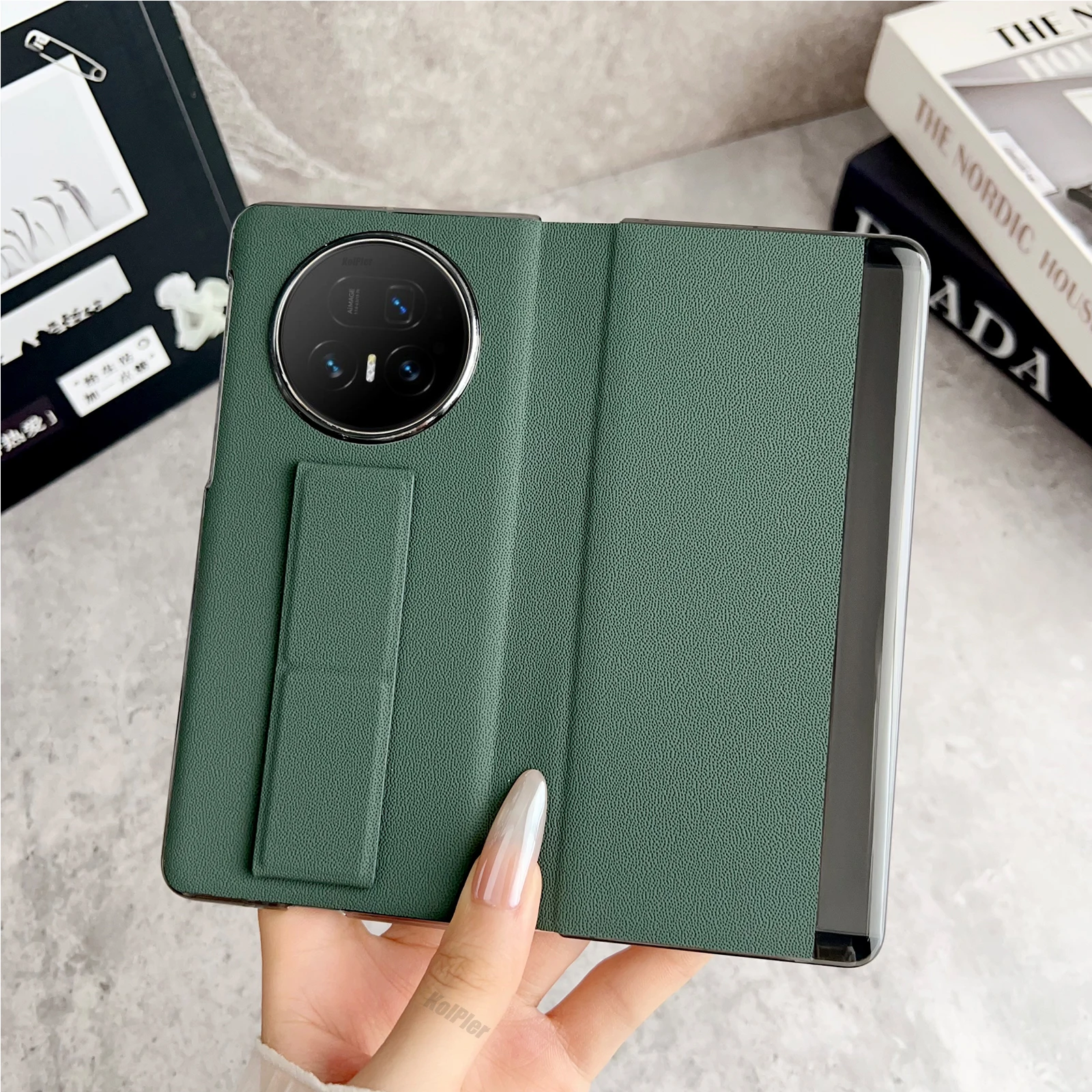 Premium Genuine Leather Flip Cover with Smart Touch for Enhanced Protection and Convenience