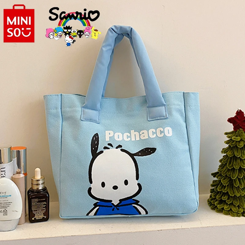 MINISO 2024 New Women's Handbag Fashionable High Quality Women's Shoulder Bag Cartoon Versatile Large Capacity Girl Shopping Bag