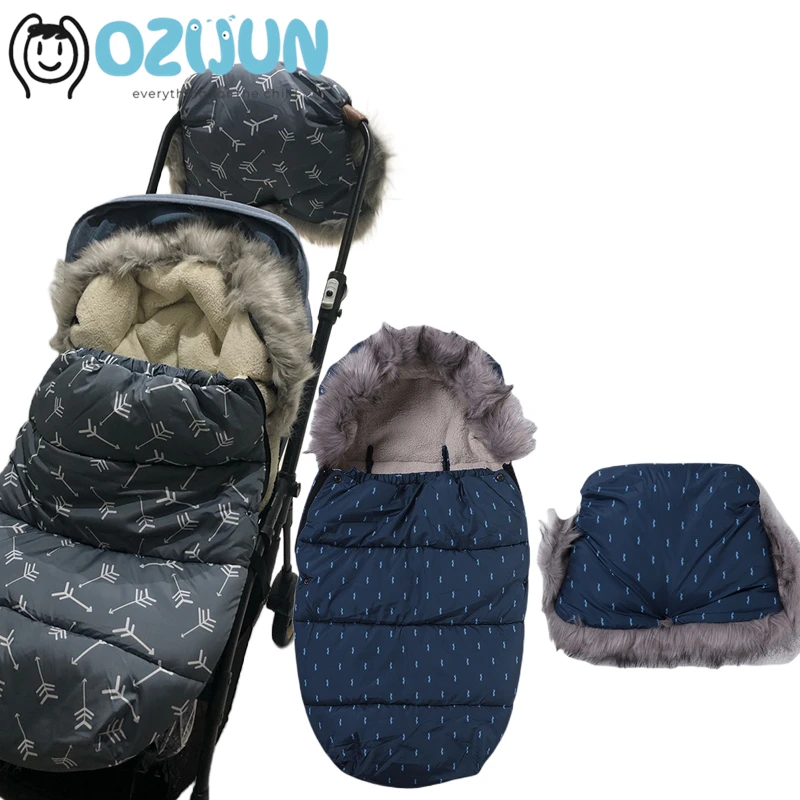 baby-winter-outdoor-tour-stroller-sleeping-bag-stroller-footmuff-cover-thick-warm-fleece-bunting-bags-for-newborns