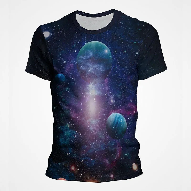 

2022 New 3D Print Boys Gilrs Kids Space Universe Starry sky Galaxy Milky Way EarthT Shirts Cool Casual Tops Tee Men