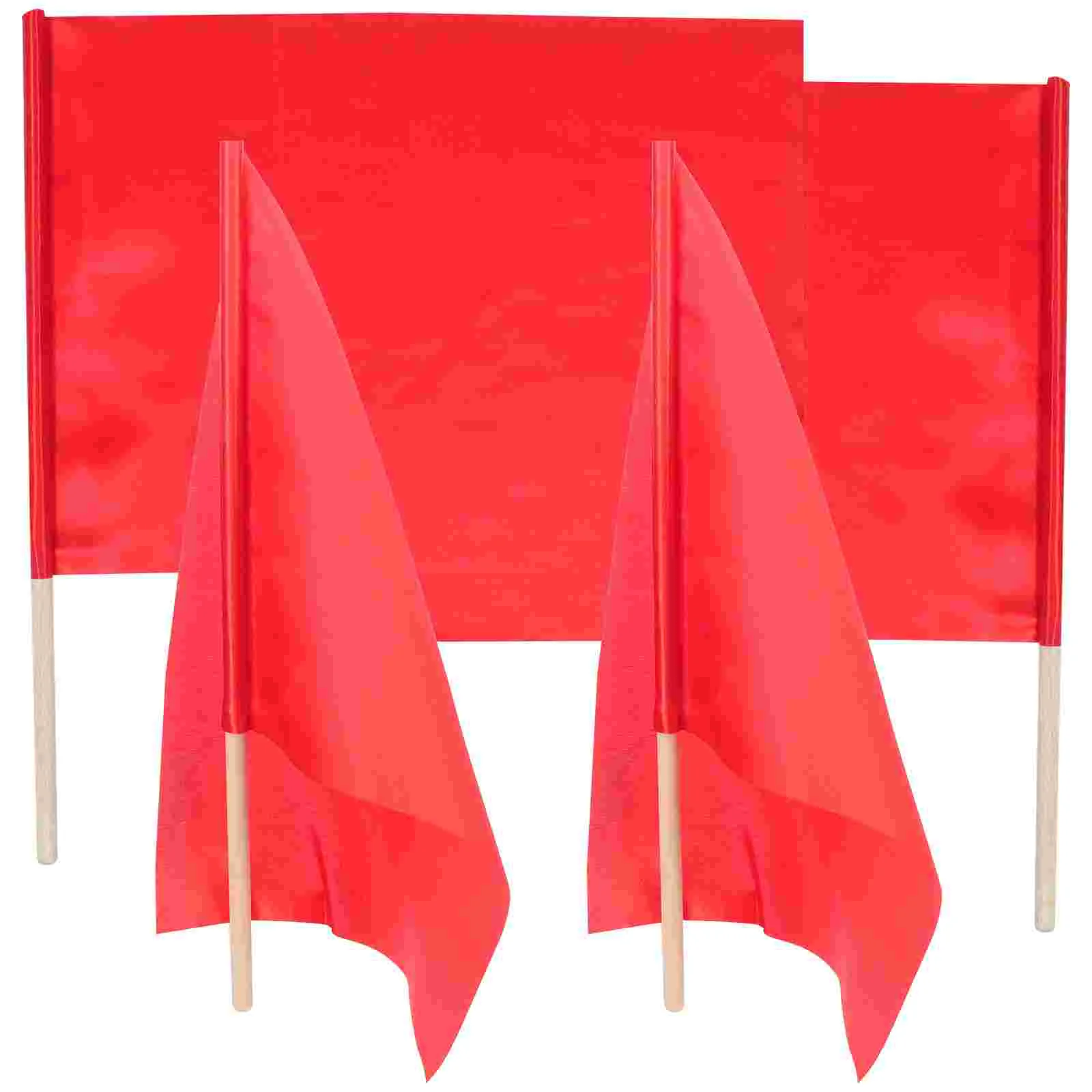 

Patkaw Soccer Ball Referee Flag Wooden Hand Flag Red Flag Sponge Handle Special Patrol Linesman Performance Official Flag