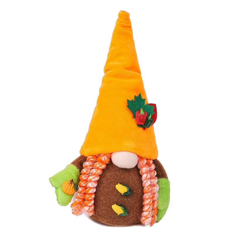 

Thanksgiving Gnome, Harvest Pumpkin Faceless Plush Doll Swedish Dwarf Gift Ornaments For Festival Fall Decor