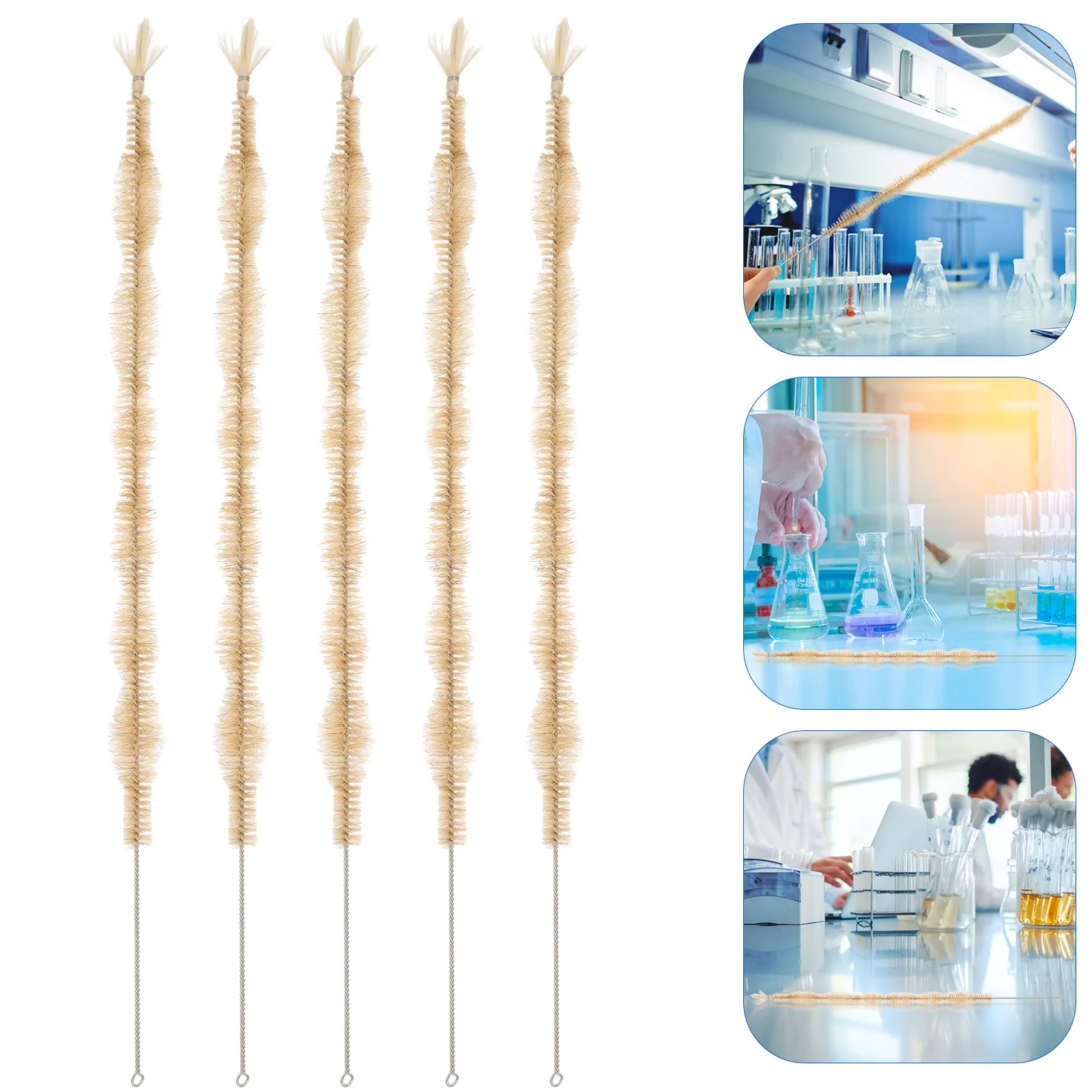 

5 Pcs Cleaning Scrub Brush Condenser Tube for Laboratory Pipeline Mulitool Spherical Iron Portable