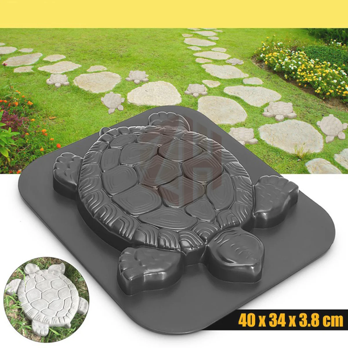 

Black Color Mold Cement Concrete Path Maker Stepping Road Colored Bricks Turtle Paving
