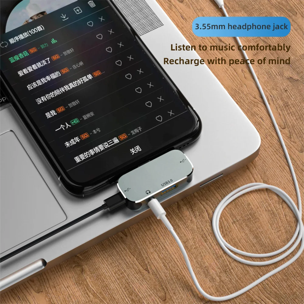 !ACCEZZ 6 in 1 Type C Docking Station USB C HUB Type-C Splitter PD Charge USB 3.1 HDMI-compatible 4K 3.5 Jack For Macbook Laptop type c to iphone converter Adapters & Converters