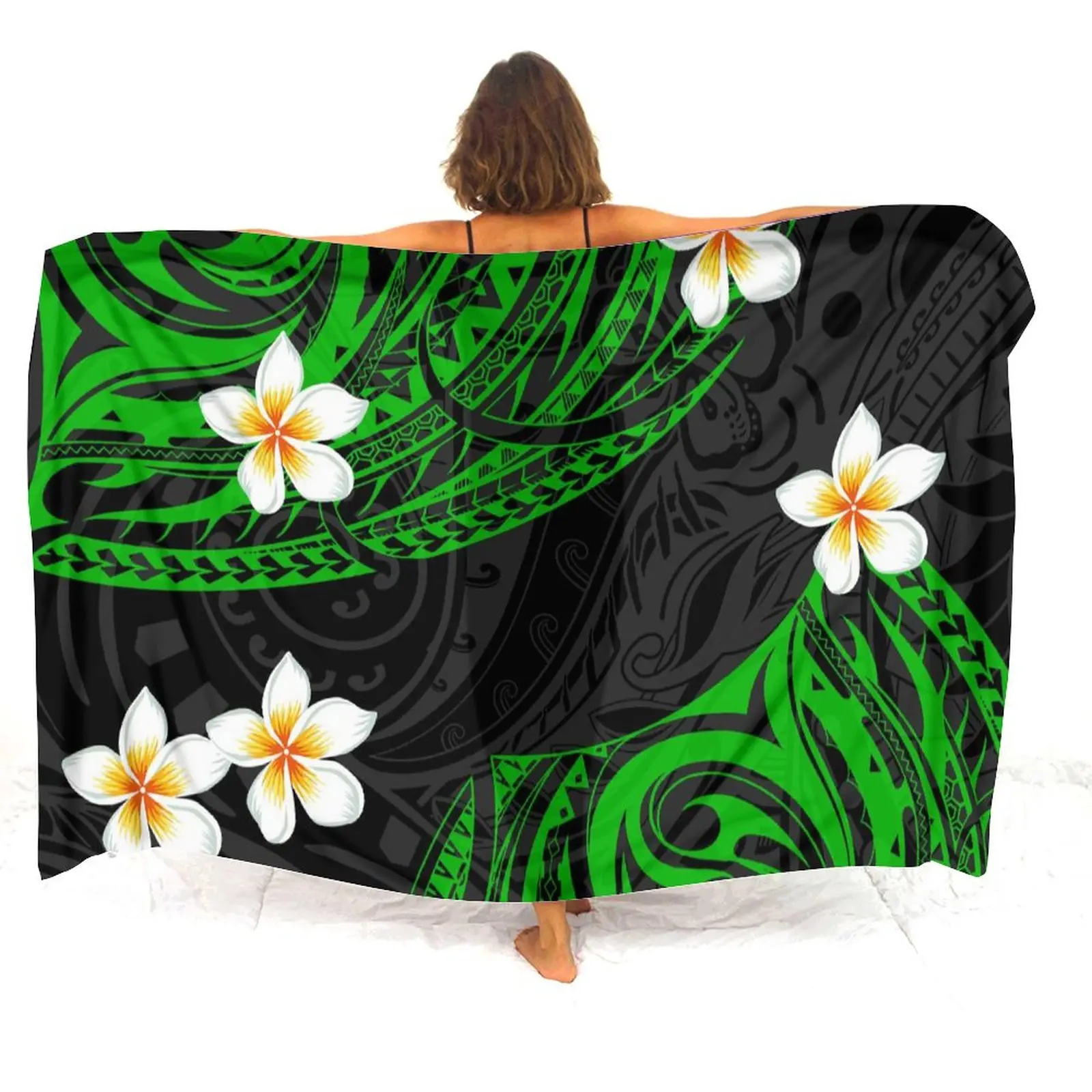 2024 Nuovo Modello Personalizzato Polinesiano Signore Sarong Arte Scialle Mare Bikini Sarong Cappotto Per Le Vacanze Hawaiane