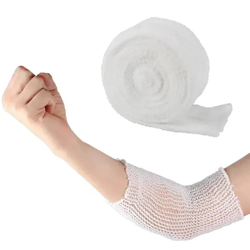 1 Roll Elastic Net Wound Dressing Net Tubular Bandage Mesh Tubing Tubular Gauze Fix Breathable Bandage Retainer For Adults Wrist