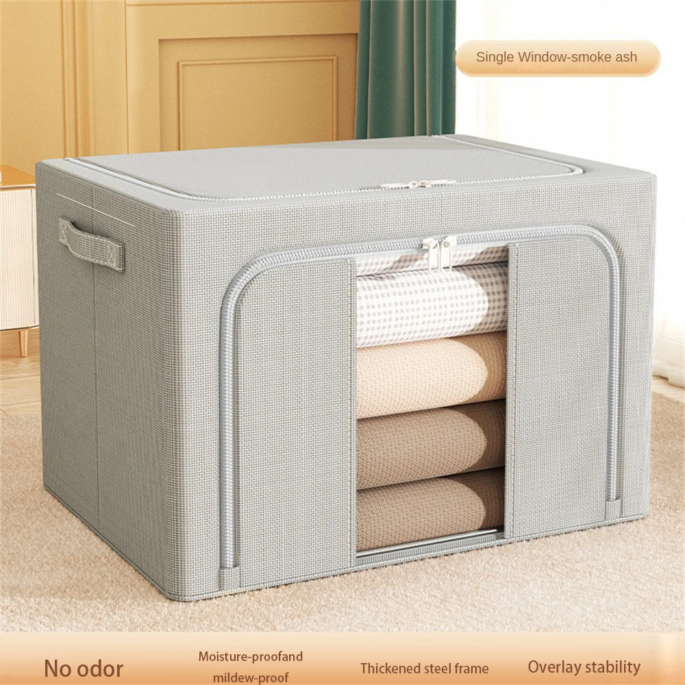Storage Box Dark Gray Folding For Easy Storage Fabric Material Large Storage Capacity Large Bearing Capacity Storage Supplies 6