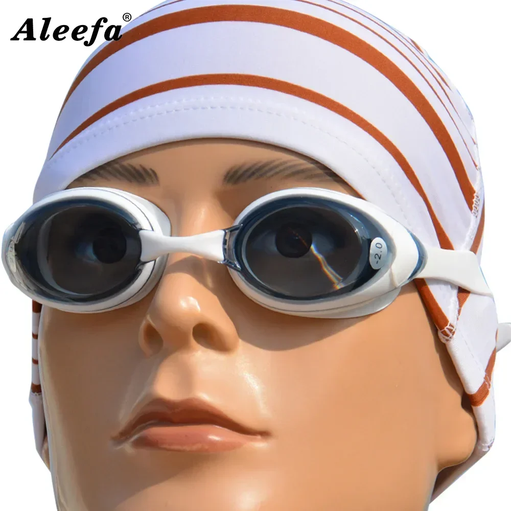 White Myopia Swimming Goggles with Anti-Fog Spray for Boys and Girls Slicone Band