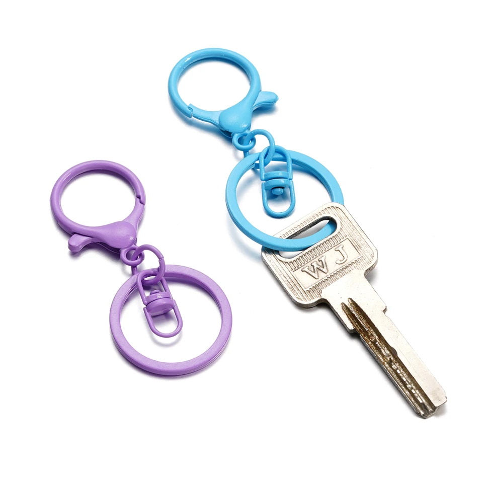 5Pcs/bag Colorful Keyring With Lobsters Clasps Keychain Pendants