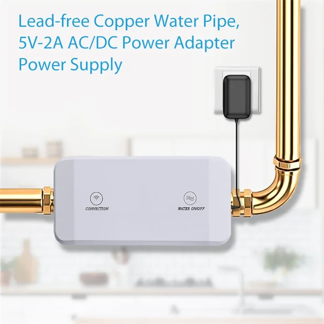 Haozee Tuya Smart Water Valve Automatic Shutoff Water Flow Meter Usage/Temperature/Pressure Measurement Support Alexa 3