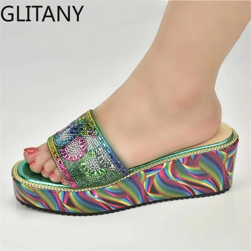 

Туфли-лодочки женские на танкетке, роскошные, итальянские, без застежки, свадебная обувь, большие размеры 43