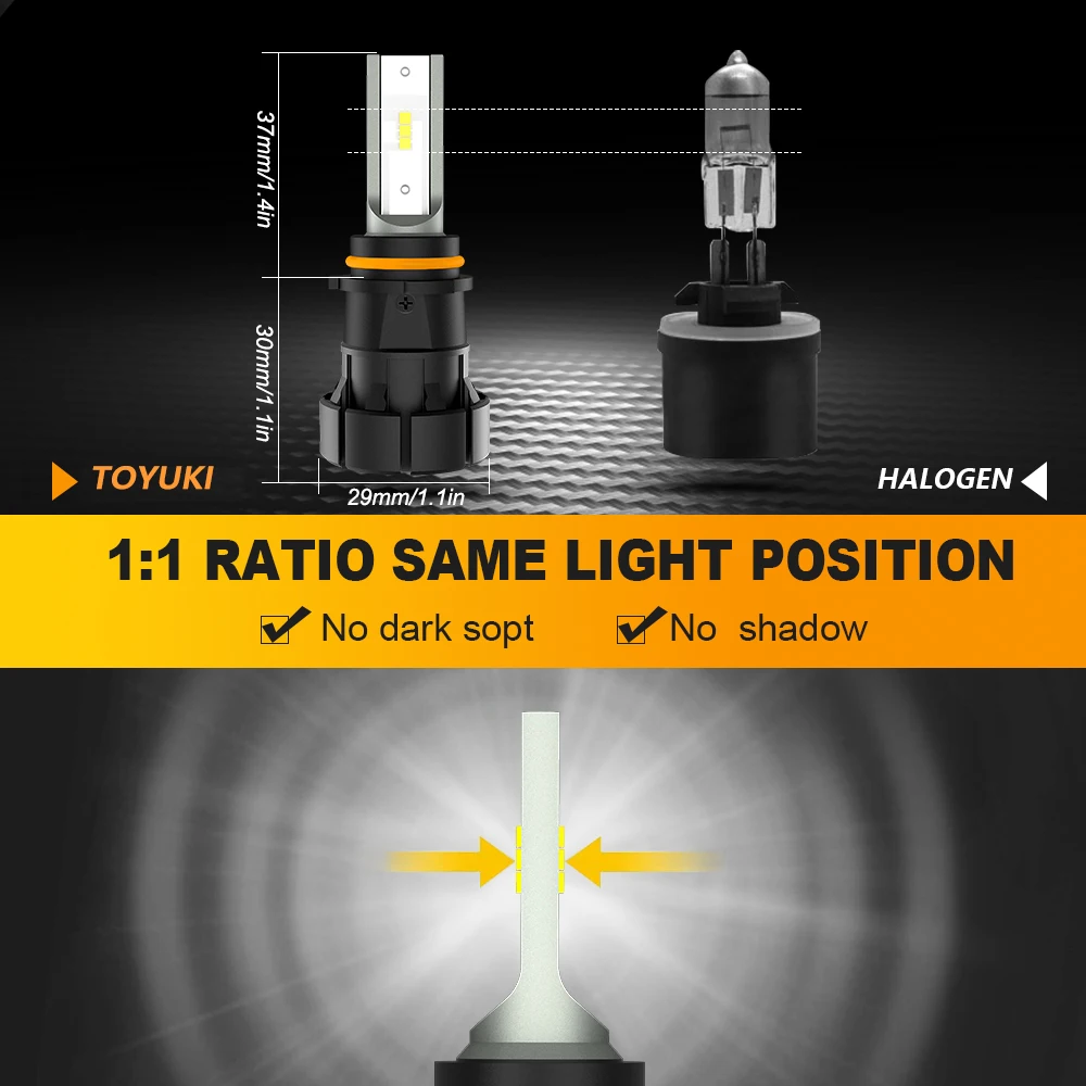 TOYUKI LED fog light bulbs 2Pcs led car lights led lights led bulbs led headlights led car headlights car headlamps hid headlight bulbs for Headlight Bulb DRL Car Auto Mini Leds Driving Light
